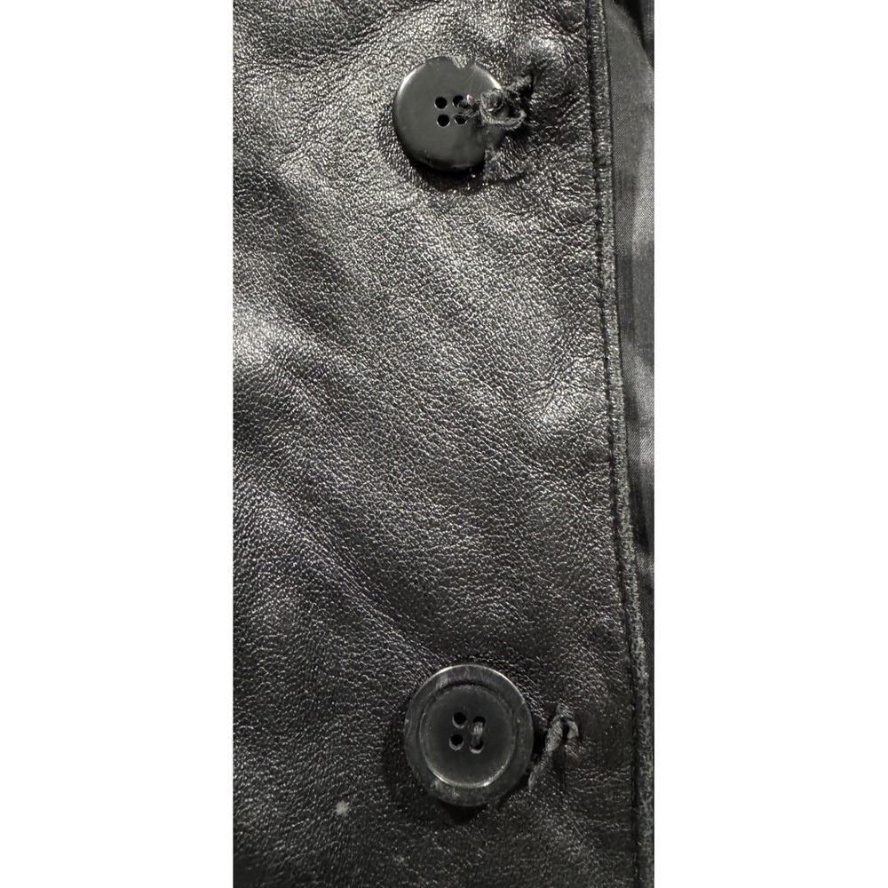 VTG 90s M Julian Wilsons Leather Jacket Mens Large Black Grunge Matrix Car Coat - Picture 7 of 12